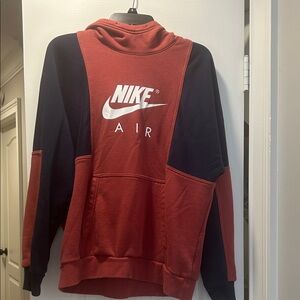 Vintage Nike M Air Get over your fear of heights Red and Navy Hoodie